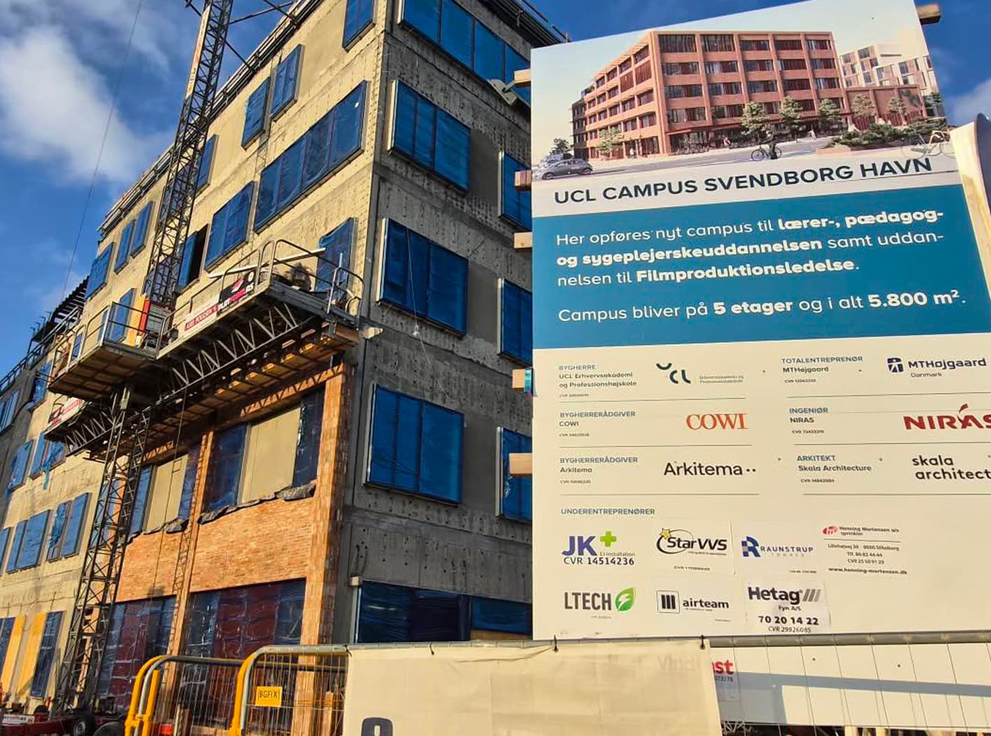 Fremdrift på UCL-projektet i Svendborg – installationer og digital kvalitetssikring